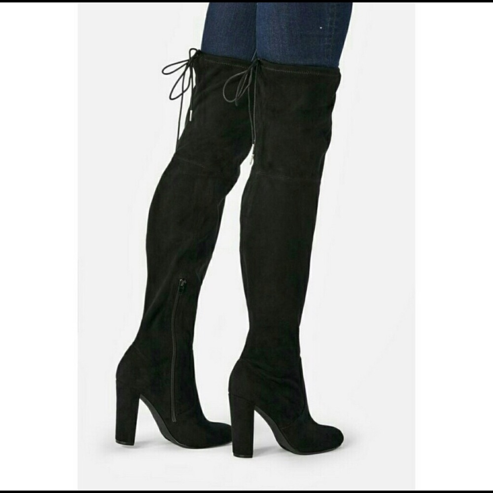 *LAST PAIR 9.5* Black Suede Over-the-Knee Boot NIB - Picture 2 of 4